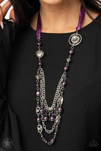 Load image into Gallery viewer, All The Trimmings Purple Necklace