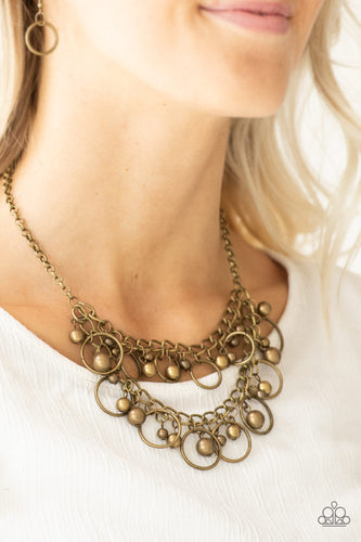 Warning Bells  Brass Necklace