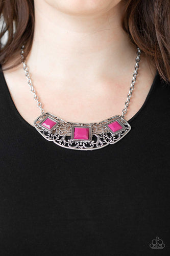 Feeling Inde-PENDANT Pink Necklace