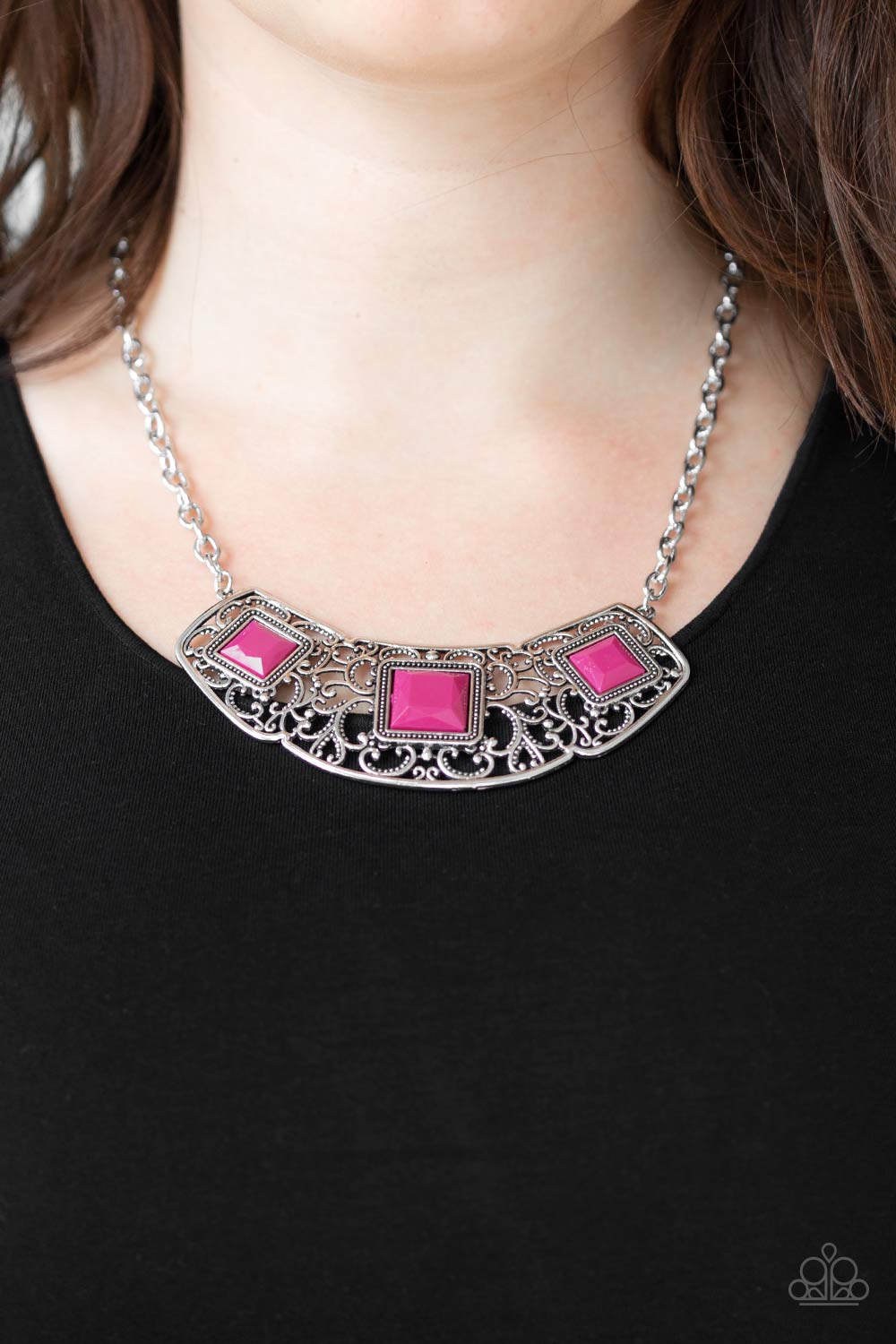 Feeling Inde-PENDANT Pink Necklace