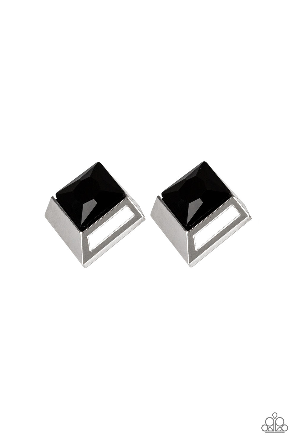 Stellar Square Black Earrings