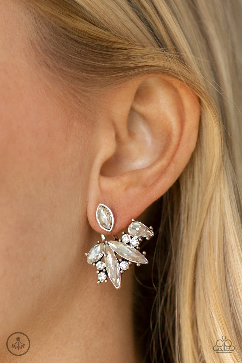 Deco Dynamite White Earrings