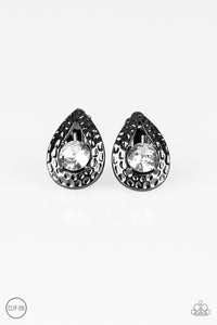 Elite Edge Black Clip-On Earrings