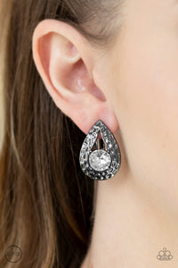 Elite Edge Black Clip-On Earrings