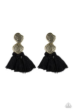 Load image into Gallery viewer, Tenacious Tassel Black Earrings