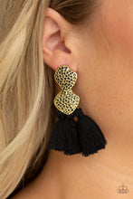 Load image into Gallery viewer, Tenacious Tassel Black Earrings