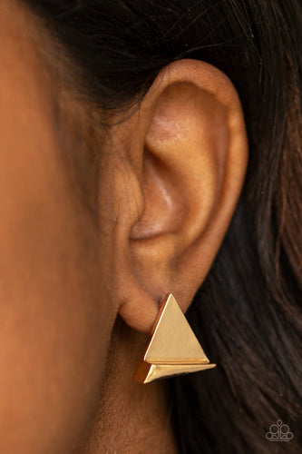 Die TRI-ing Gold Earrings