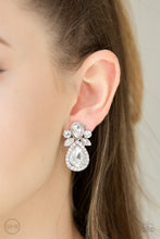 Load image into Gallery viewer, Celebrity Crowd White Clip-On Earrings