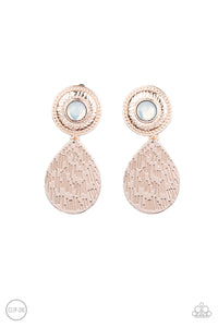 Emblazoned Edge Rose Gold Clip-On Earrings