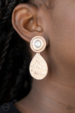 Load image into Gallery viewer, Emblazoned Edge Rose Gold Clip-On Earrings