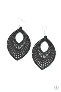 One Beach At A Time Black Earrings