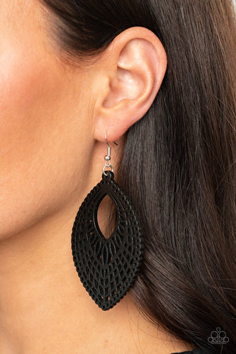 One Beach At A Time Black Earrings