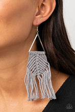 Load image into Gallery viewer, Macrame Jungle Silver Earrings