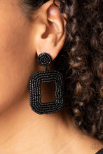 Load image into Gallery viewer, Beaded Bella Black Earrings