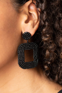 Beaded Bella Black Earrings