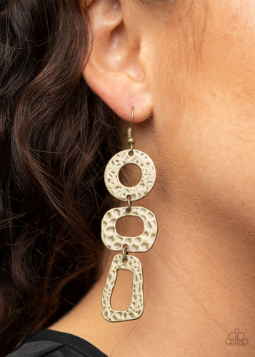 Prehistoric Prowl Brass Earrings