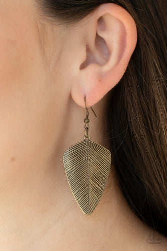 One Of The Flock Brass Earrings