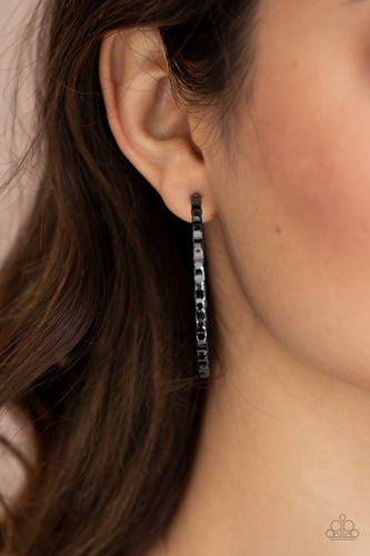 Grungy Grit Black Earrings