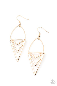 Proceed With Caution Gold Earrings