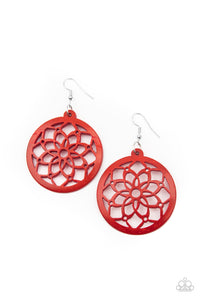 Mandala Meadow Red Earrings