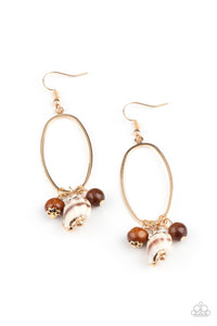 Golden Grotto Brown Earrings