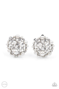 Head To Toe Twinkle White Clip-On Earrings