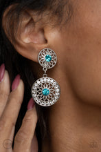 Load image into Gallery viewer, Life of The Garden Party Blue Clip-on Earrings