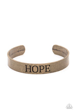 Load image into Gallery viewer, Hope Makes The World Go Round Brass Bracelet