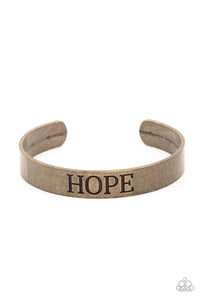 Hope Makes The World Go Round Brass Bracelet