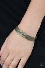 Load image into Gallery viewer, Hope Makes The World Go Round Brass Bracelet