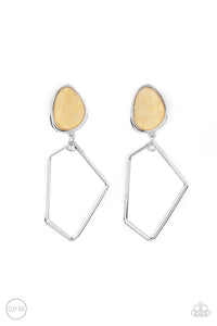 Retro Reverie Yellow Clip-On Earrings