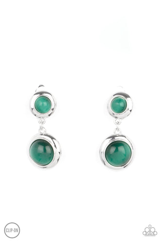 Subtle Smolder Green Clip-On Earrings