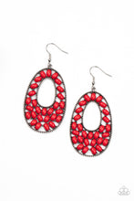 Load image into Gallery viewer, Beaded Shores Red Earrings