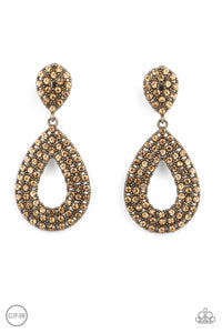 Pack In The Pizzazz Brass Clip-On Earrings