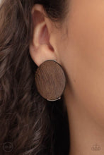 Load image into Gallery viewer, WOODWORK It Brown Clip-On Earrings