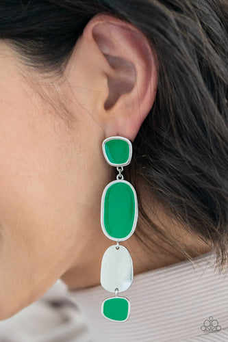 All Out Allure  Green Earrings