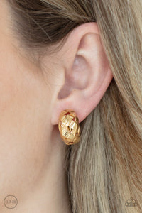 Wrought With Edge Gold Clip-On Earrings