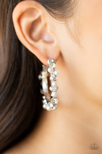 Let There Be SOCIALITE White Earrings - Paparazzi Accessories: September 2021 Life of the Party