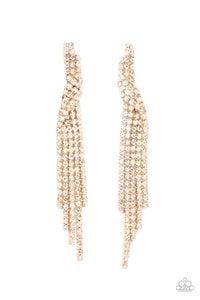 Cosmic Candescence Gold Earrings- Paparazzi Accessories:  November 2021 Life of the Party