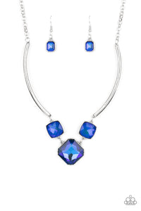 Divine IRIDESCENCE Blue Necklace -Paparazzi Accessories: October 2021 Life of the Party