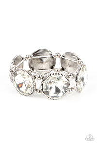 Powerhouse Hustle White Bracelet - Paparazzi Accessories: October 2021 Life of the Party