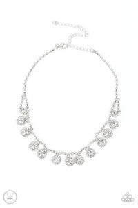 Princess Prominence White Necklace- Paparazzi Accessories:  November 2021 Life of the Party