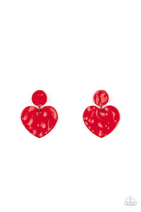 Just a Little Crush Red Earrings