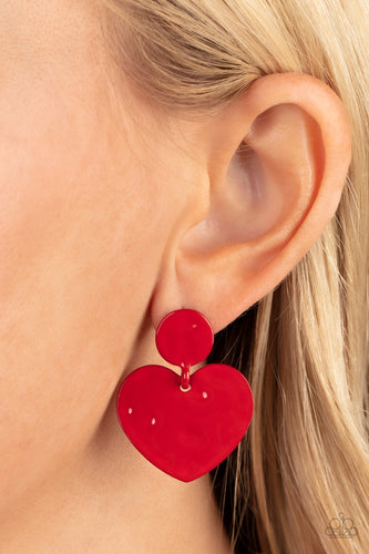 Just a Little Crush Red Earrings