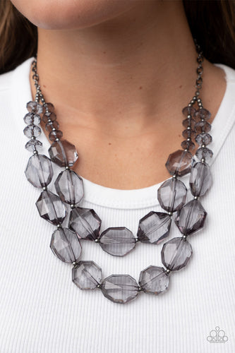 Icy Illumination Black Necklace