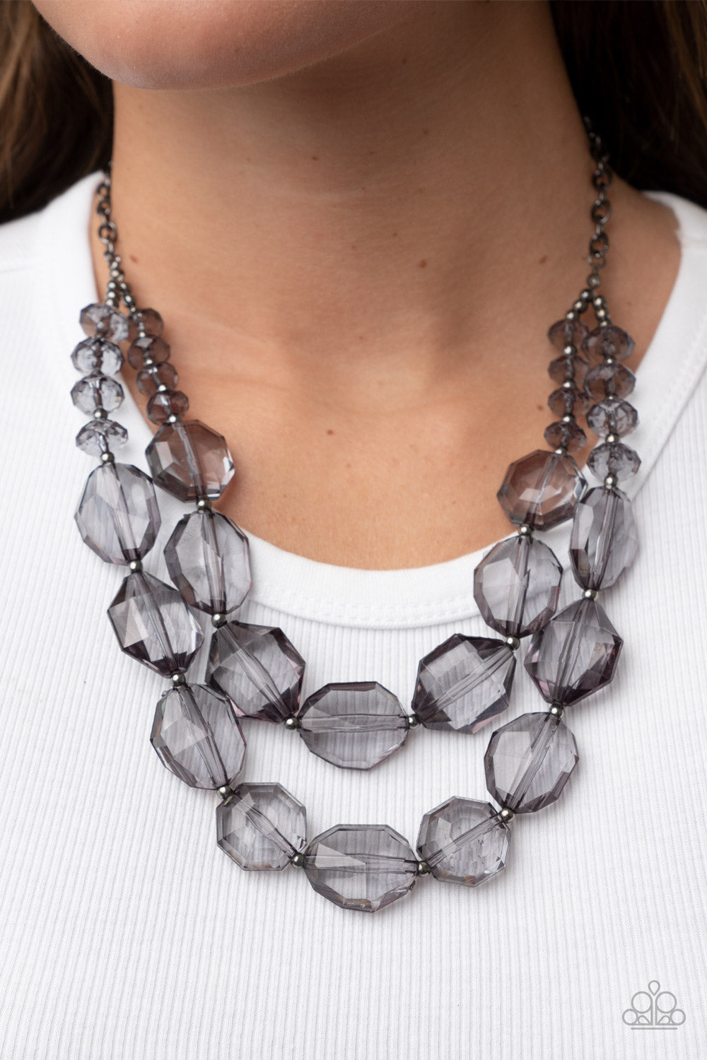 Icy Illumination Black Necklace