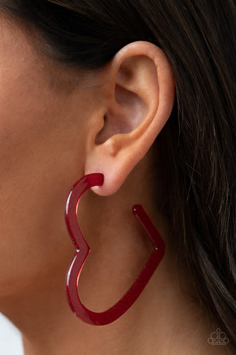 Heart-Throbbing Twinkle Red Earrings