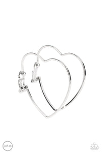 Harmonious Hearts Silver Clip-On Earrings