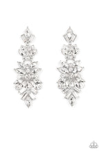 Load image into Gallery viewer, Frozen Fairytale White Clip-On Earrings- Paparazzi Accessories: May 2022 Life of the Party