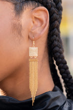 Load image into Gallery viewer, Dramatically Deco Gold Earrings- March 2022 Life of the Party